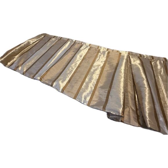 Set 3 Luxury Silk Valances Short Curtains Window Treatments Silk Gold Brown - Picture 7 of 13